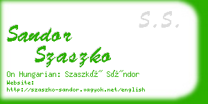 sandor szaszko business card